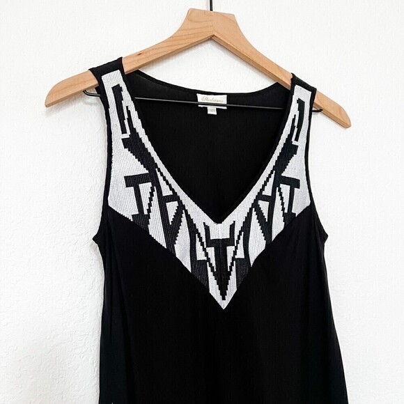 Shoshanna Swimwear Cover Up Dress Sz. Medium Black White - Picture 3 of 6